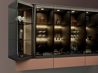 Hettich’s FurnSpin turning and swivelling system opens up a wide range of innovative applications, including the use of different materials and integrated LED lighting. Photo: Hettich